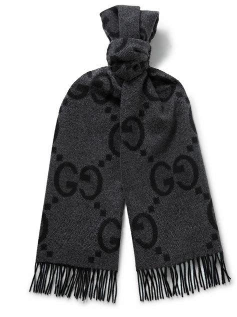 gucci black cashmere scarf|gucci wool scarf sale.